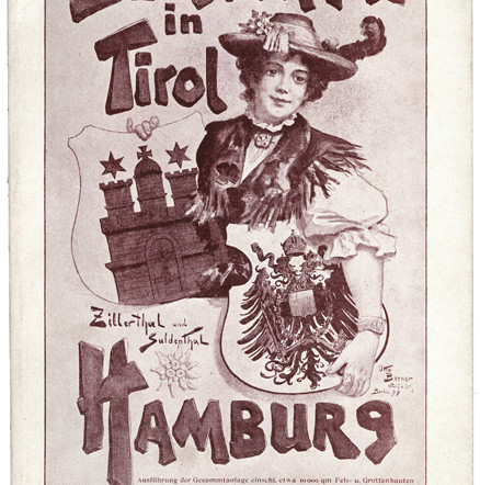 Plakat der Ausstellung "Hamburg und Tirol" im MARKK.