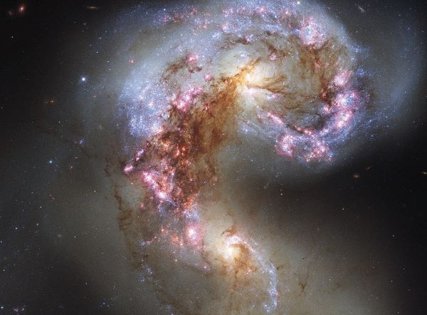 Aufnahme der Spiralgalaxie Messier 83, ein Zwilling der Milchstrasse, Teil der Ausstellung "Wie alles begann" im Museum der Arbeit